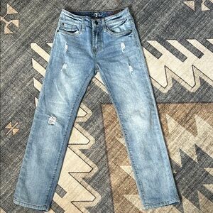 7 For All Mankind Girls Skinny Distressed Jeans